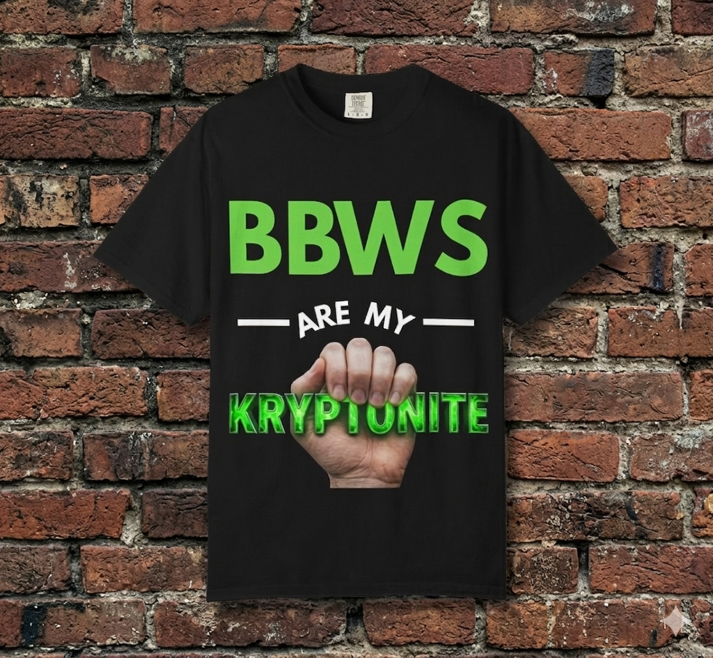 BBWS Are My Kryptonite T-Shirt — Funny Bold Graphic Tee for BBW Fans