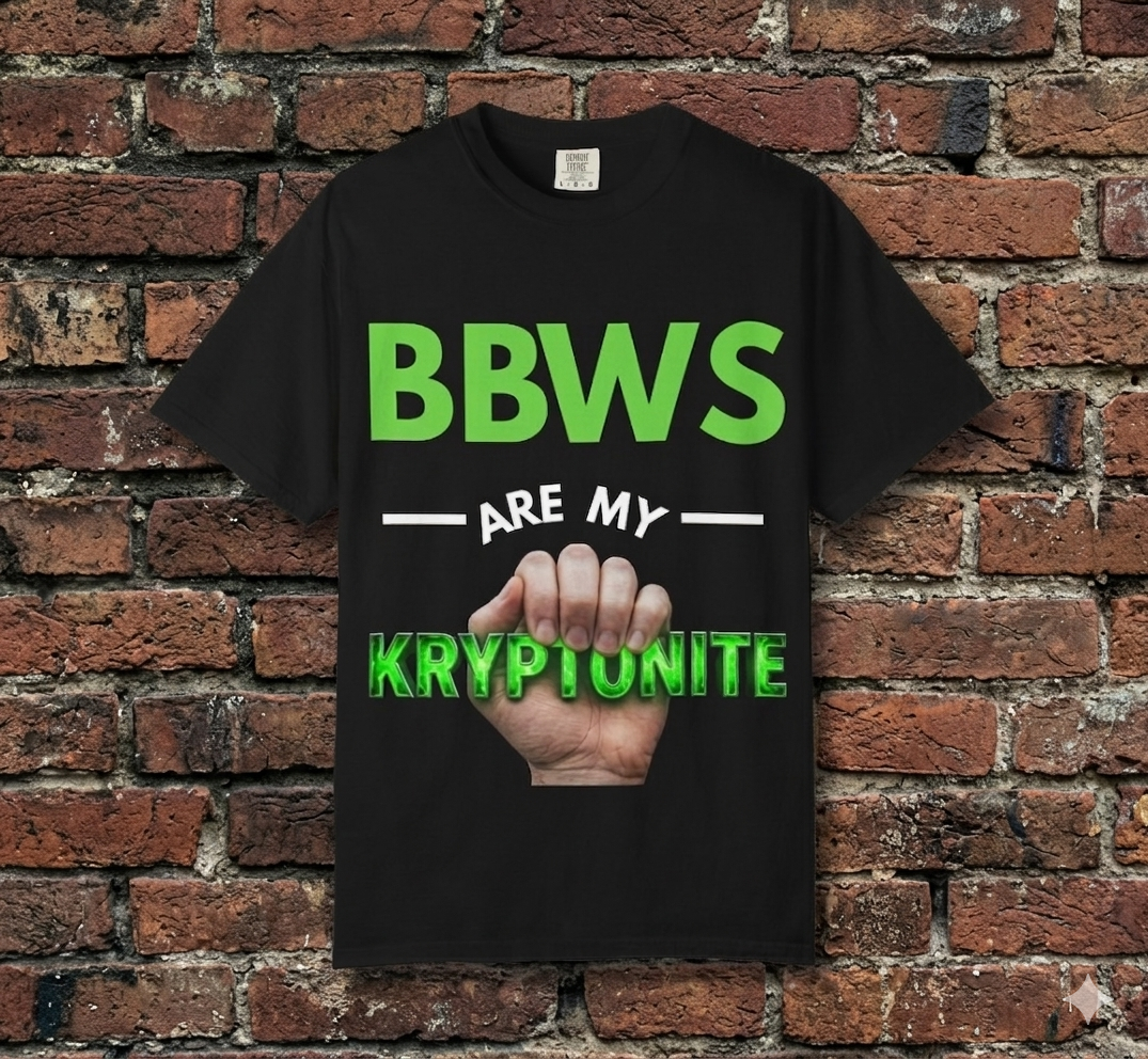 BBWS Are My Kryptonite T-Shirt — Funny Bold Graphic Tee for BBW Fans