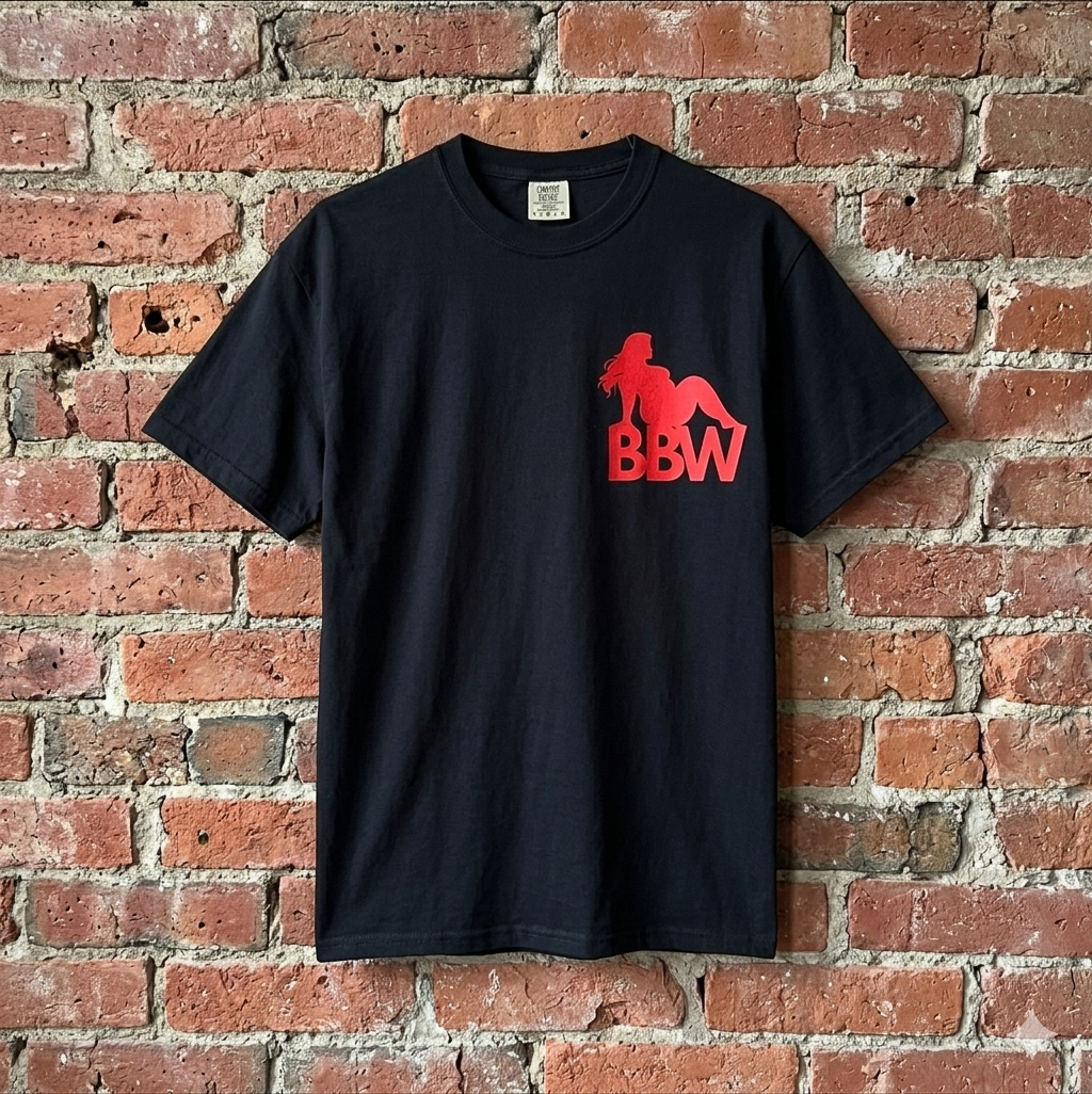 BBW LVR Silhouette Tee - Retro Red Pinup Graphic T-Shirt