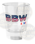 BBW American Flag 1.5oz Shot Glass — Patriotic Barware, United States of BBWs