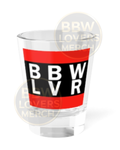 BBW LVR Shot Glass — Bold Red & Black 1.5oz Party Shooter