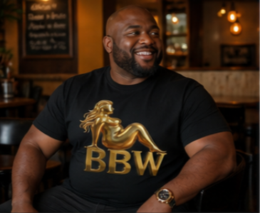 BBW Gold Figure T-Shirt — Plus-Size Pride Graphic Tee