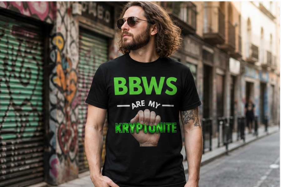 BBWS Are My Kryptonite T-Shirt — Funny Bold Graphic Tee for BBW Fans